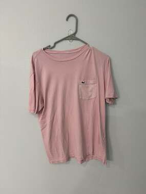 Vineyard Vines Medium Soft Pink 100% Pima Cotton Short Sleeve Pocket Tee